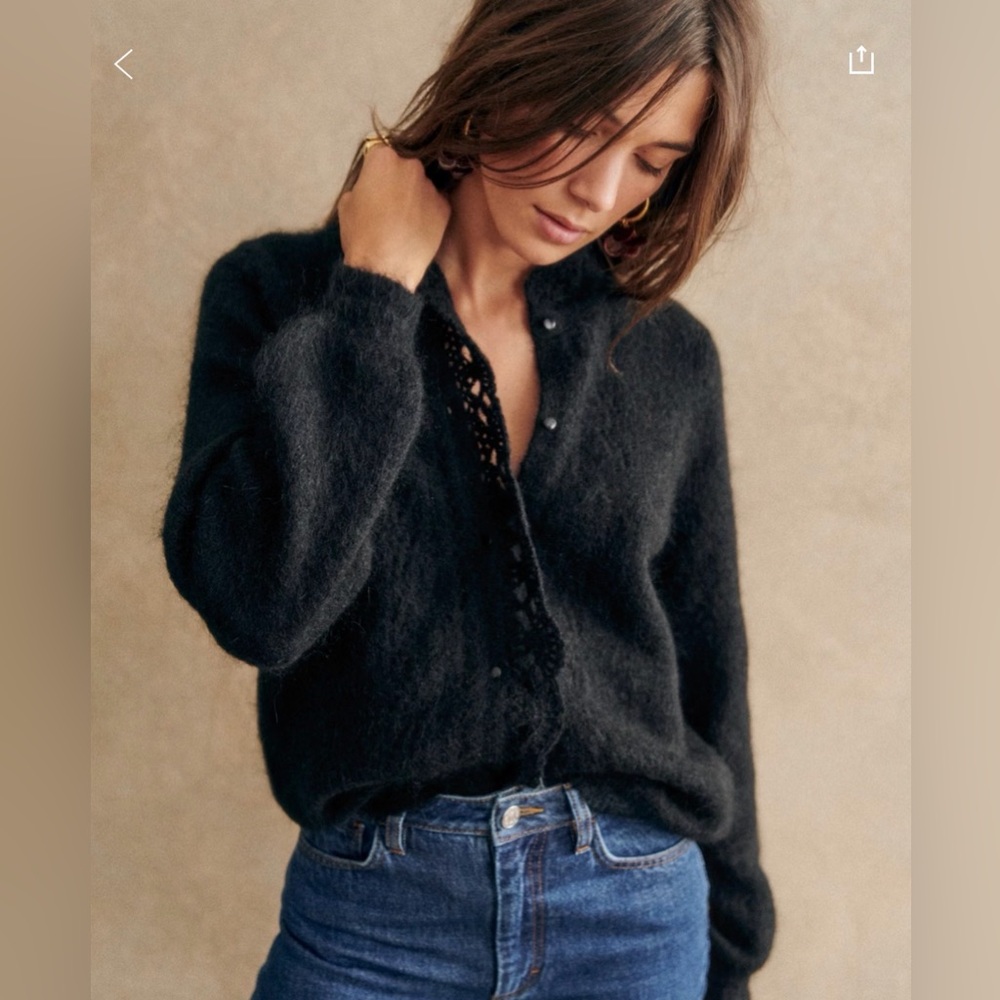 Sezane Angie Cardigan Black - Size S